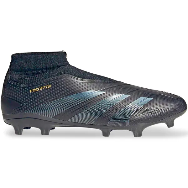 adidas Predator League Laceless FG Soccer Cleats (Core Black/Carbon/Gold Metallic)