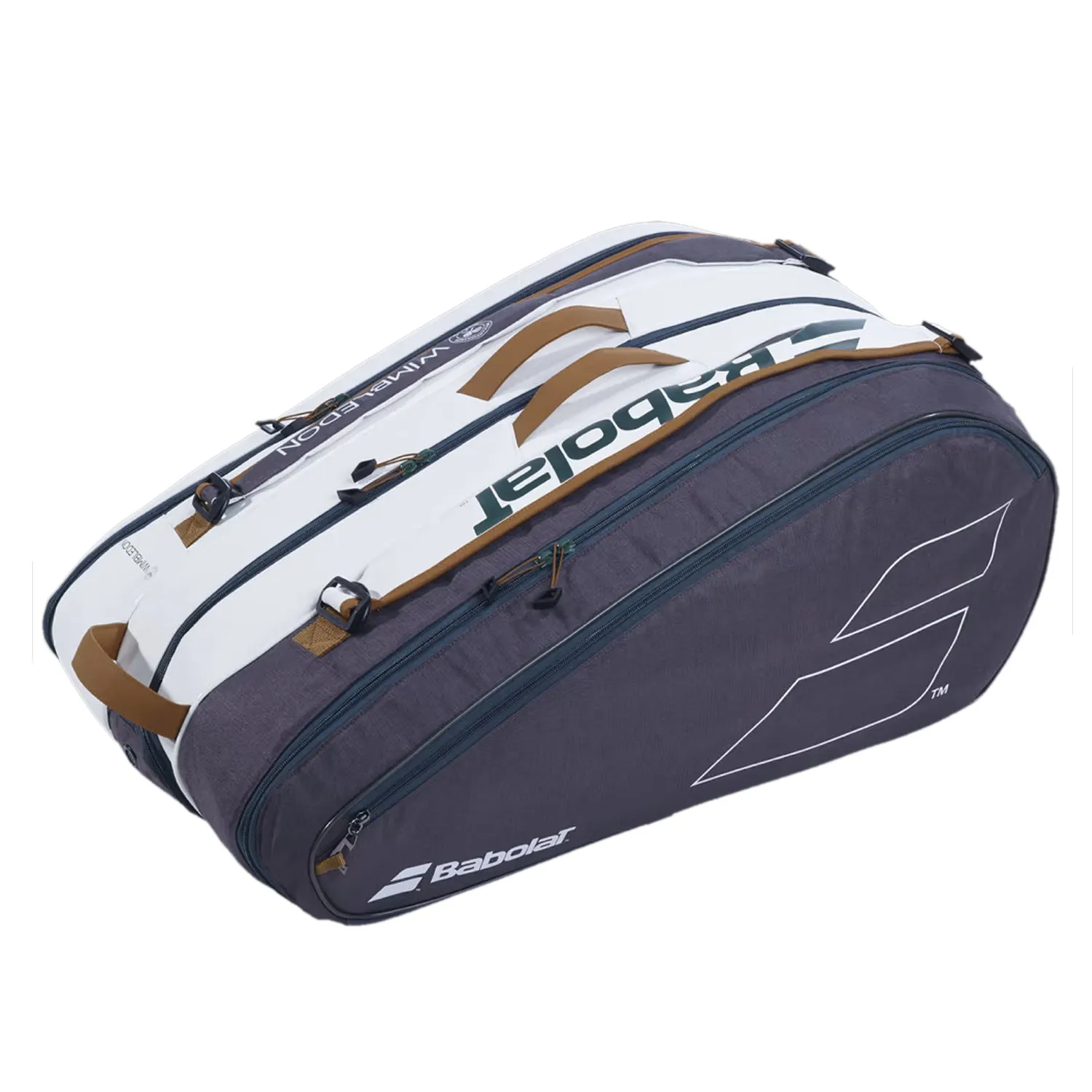 Babolat RH12 Pure Wimbledon Tennis Kitbag, White/Grey