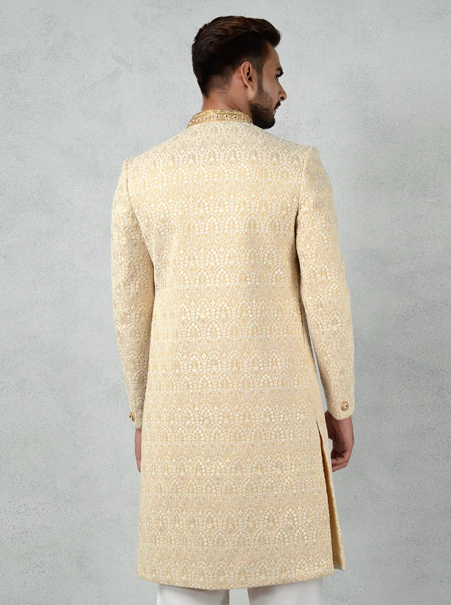 Beige & Cream Sherwani | Azania