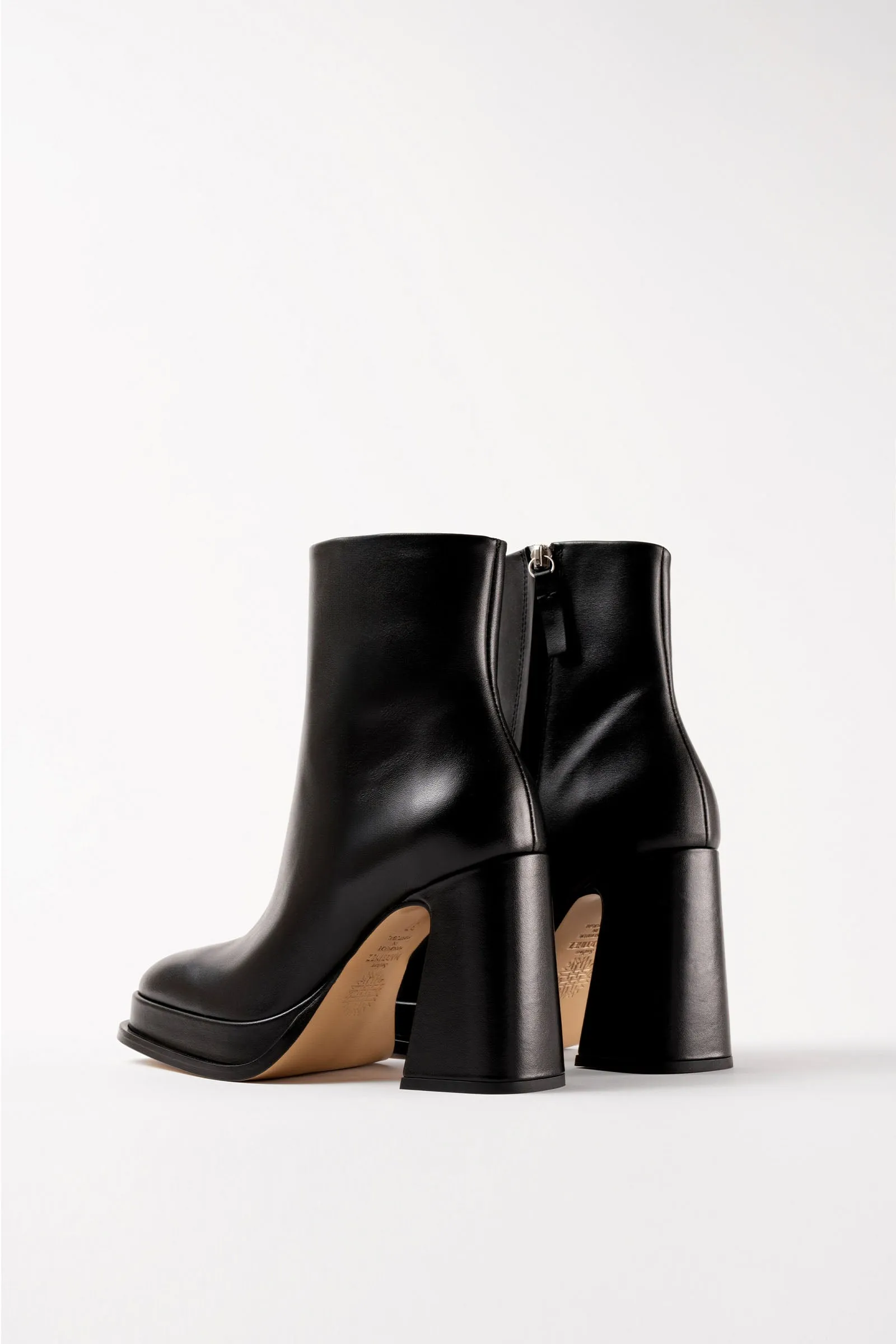 CHUECA - Black Leather Platform Boots