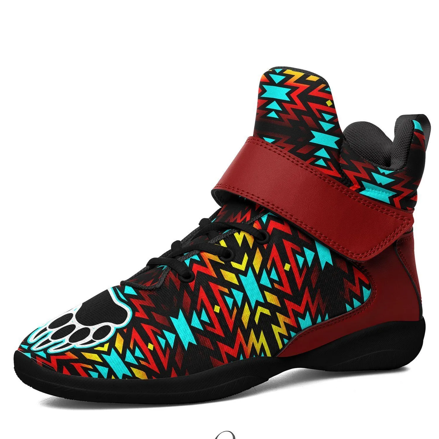 Fire Colors and Turquoise Bearpaw Kid's Ipottaa Basketball / Sport High Top Shoes