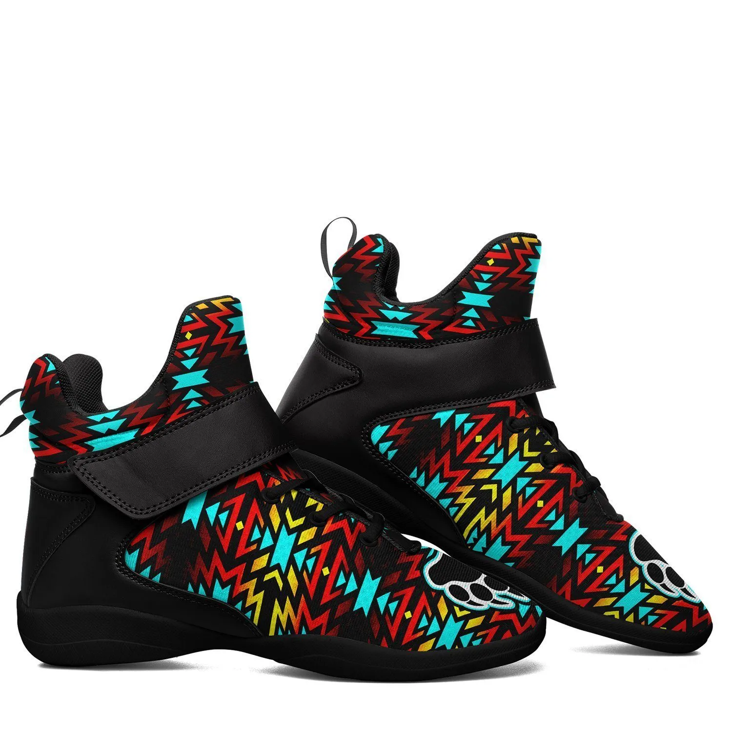 Fire Colors and Turquoise Bearpaw Kid's Ipottaa Basketball / Sport High Top Shoes