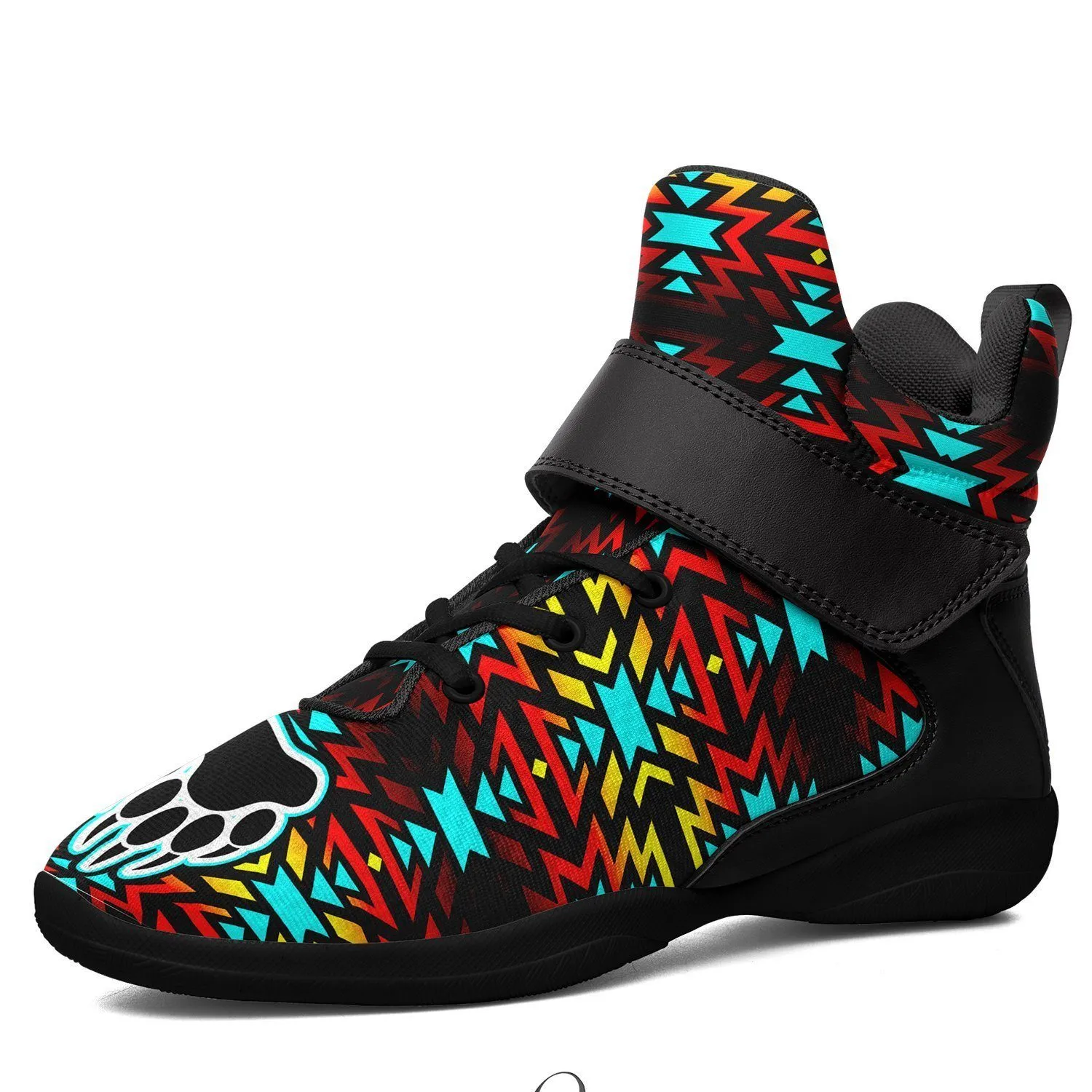 Fire Colors and Turquoise Bearpaw Kid's Ipottaa Basketball / Sport High Top Shoes