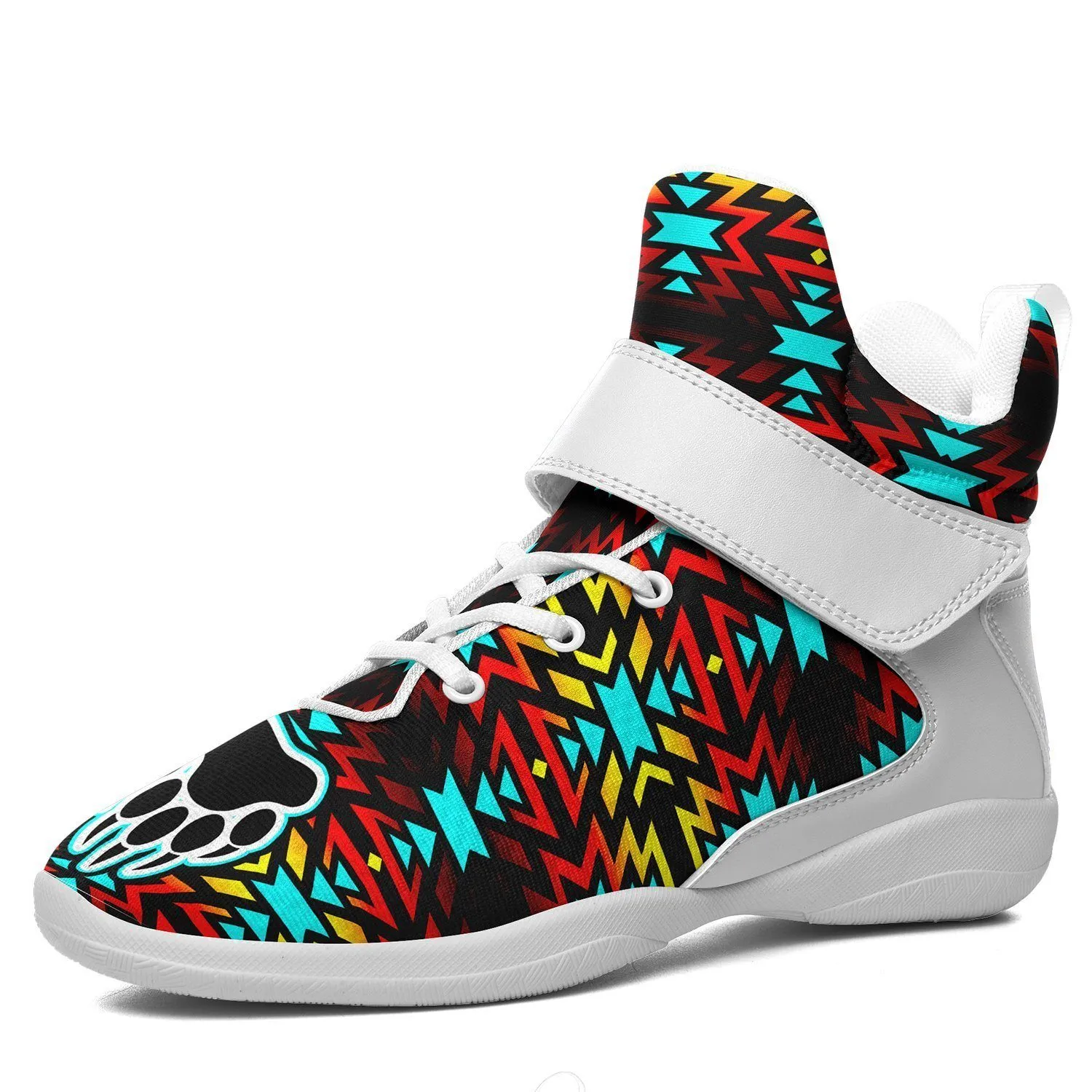 Fire Colors and Turquoise Bearpaw Kid's Ipottaa Basketball / Sport High Top Shoes