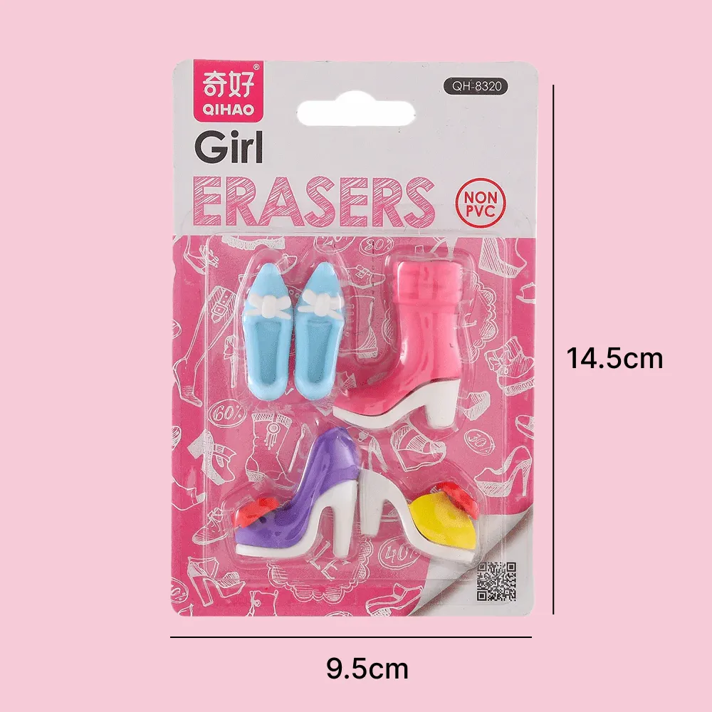 Fun Cart Girls Boots Erasers For Cute Girls.