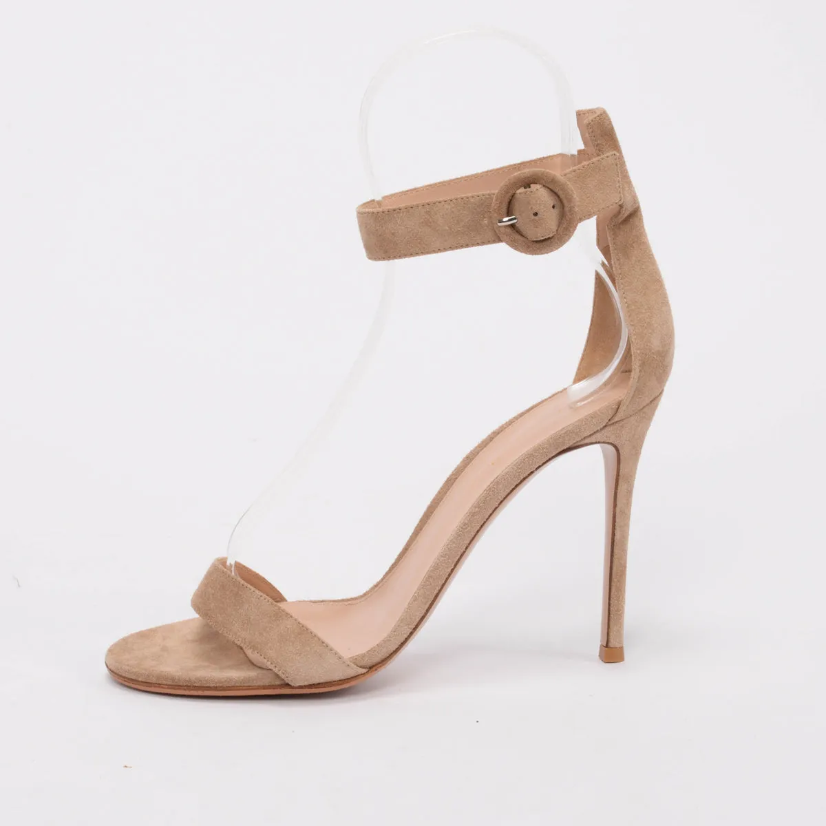 Gianvito Rossi Beige Suede Portofino 105 Sandals 39