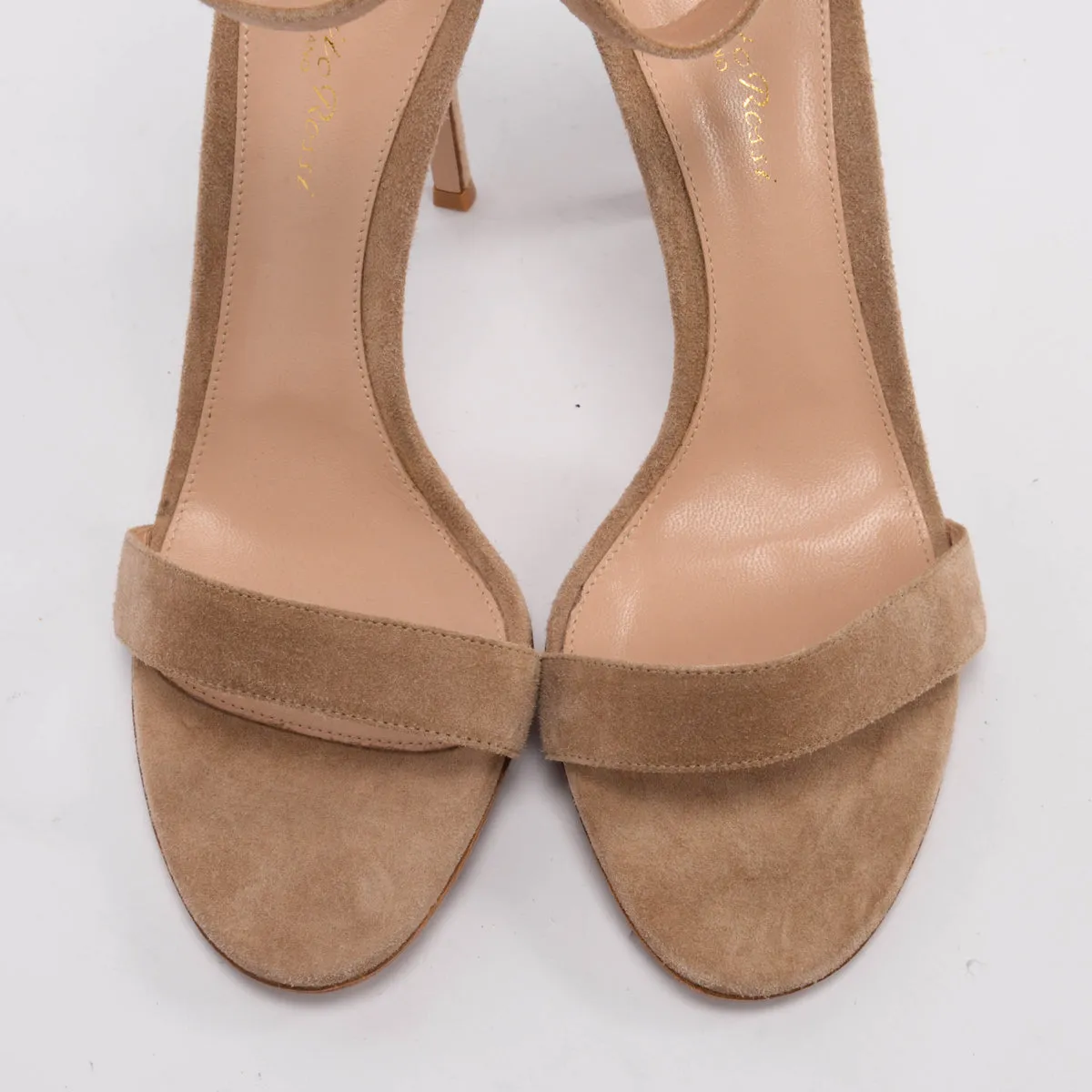 Gianvito Rossi Beige Suede Portofino 105 Sandals 39