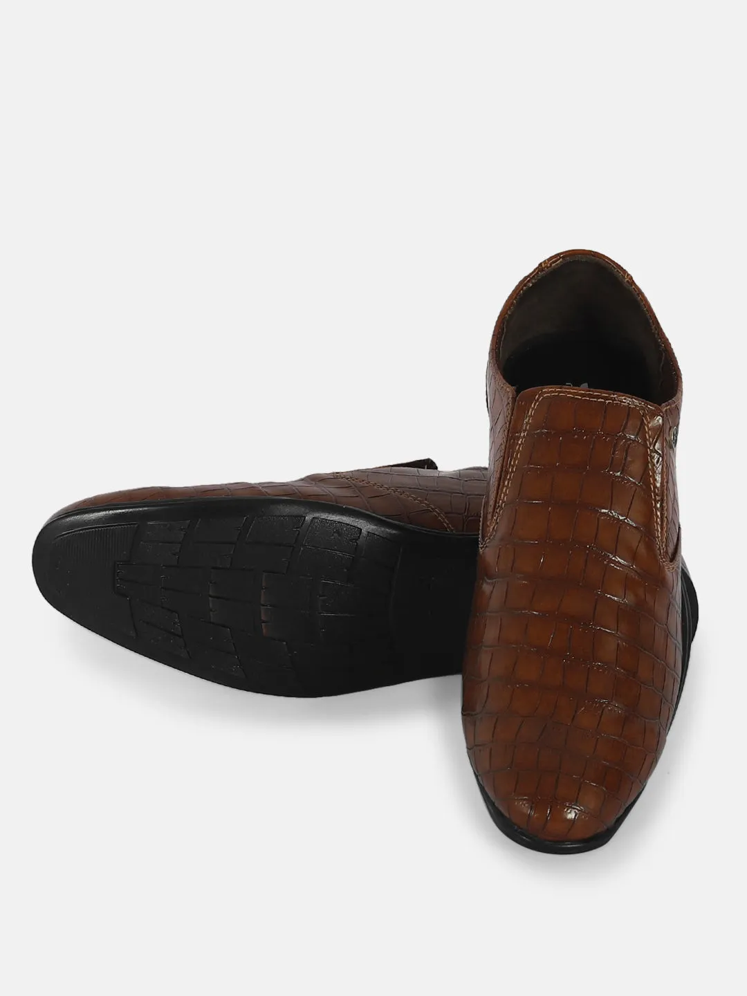 JUMP USA Mens Brown Slip On Formal Shoes