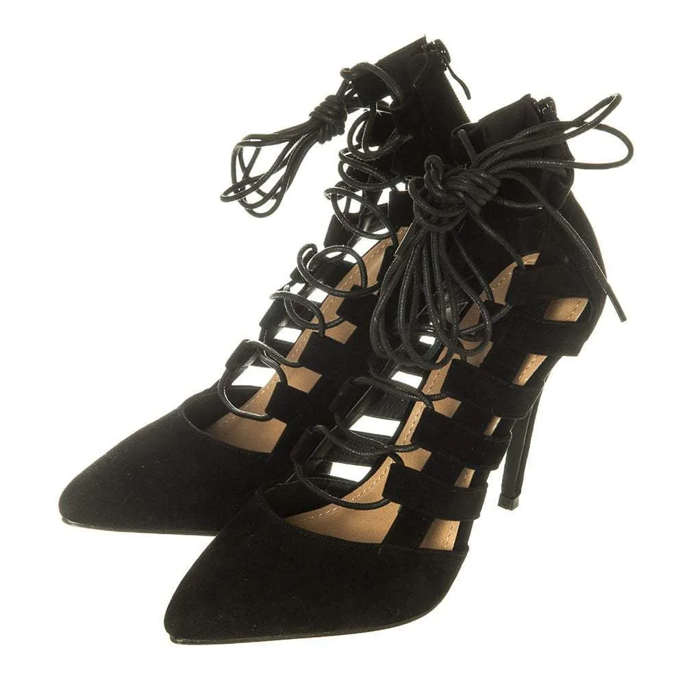 Maisie High Heel Closed Toe Lace Up Ghillie Shoe