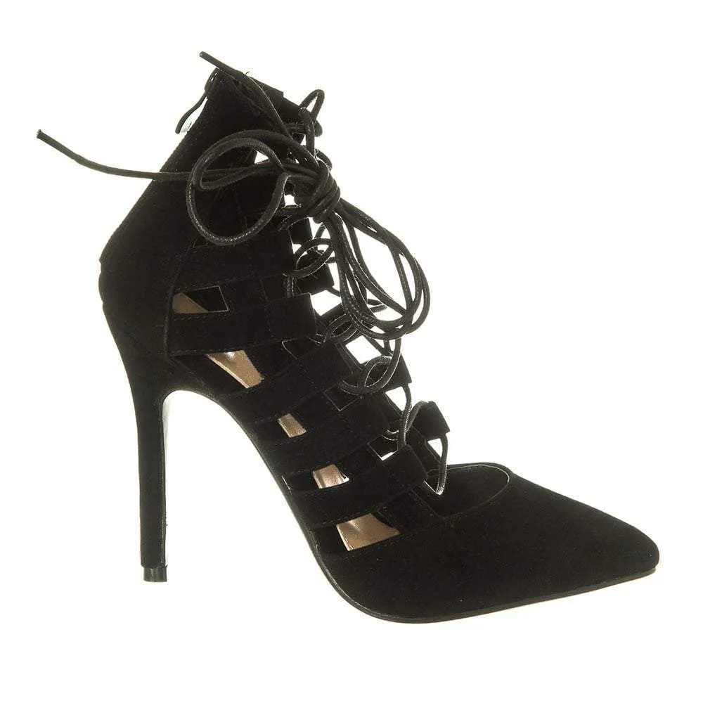 Maisie High Heel Closed Toe Lace Up Ghillie Shoe