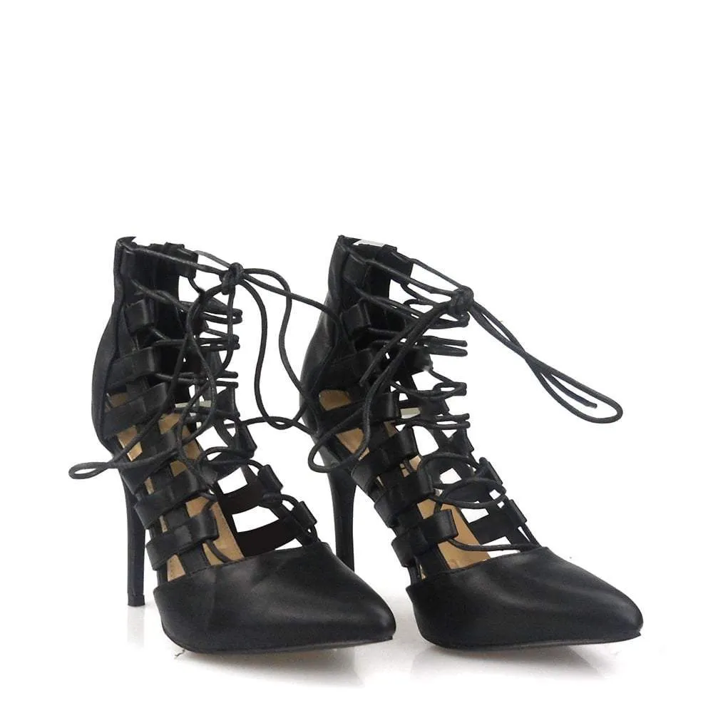 Maisie High Heel Closed Toe Lace Up Ghillie Shoe