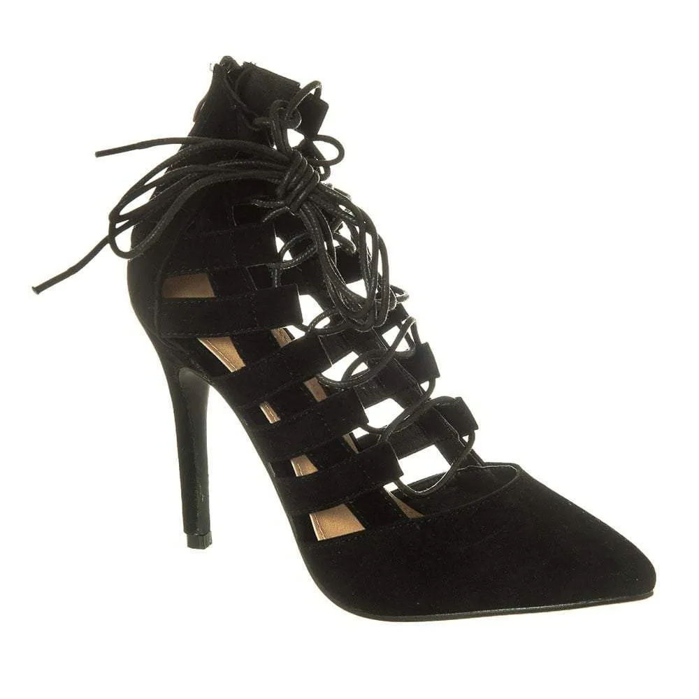 Maisie High Heel Closed Toe Lace Up Ghillie Shoe