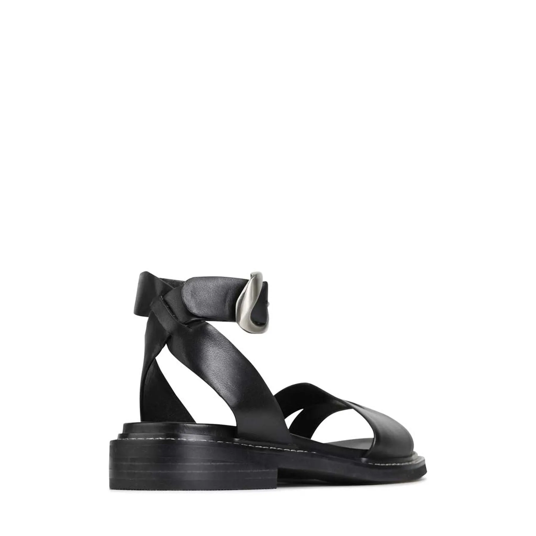 ORNAMENTAL ANKLE STRAP SANDALS LEATHER