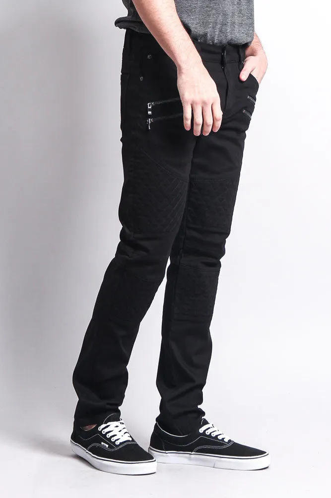 Quilted Biker Jeans