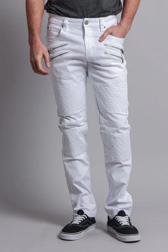 Quilted Biker Jeans