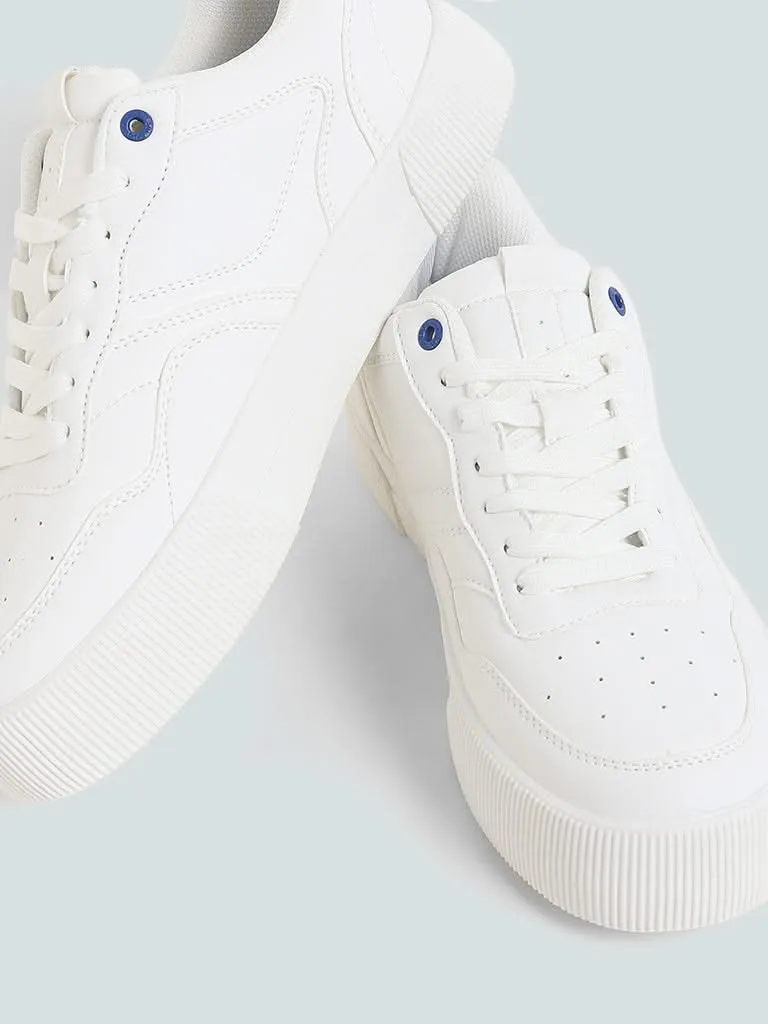 SOLEPLAY Solid White Colour Pop Sneakers