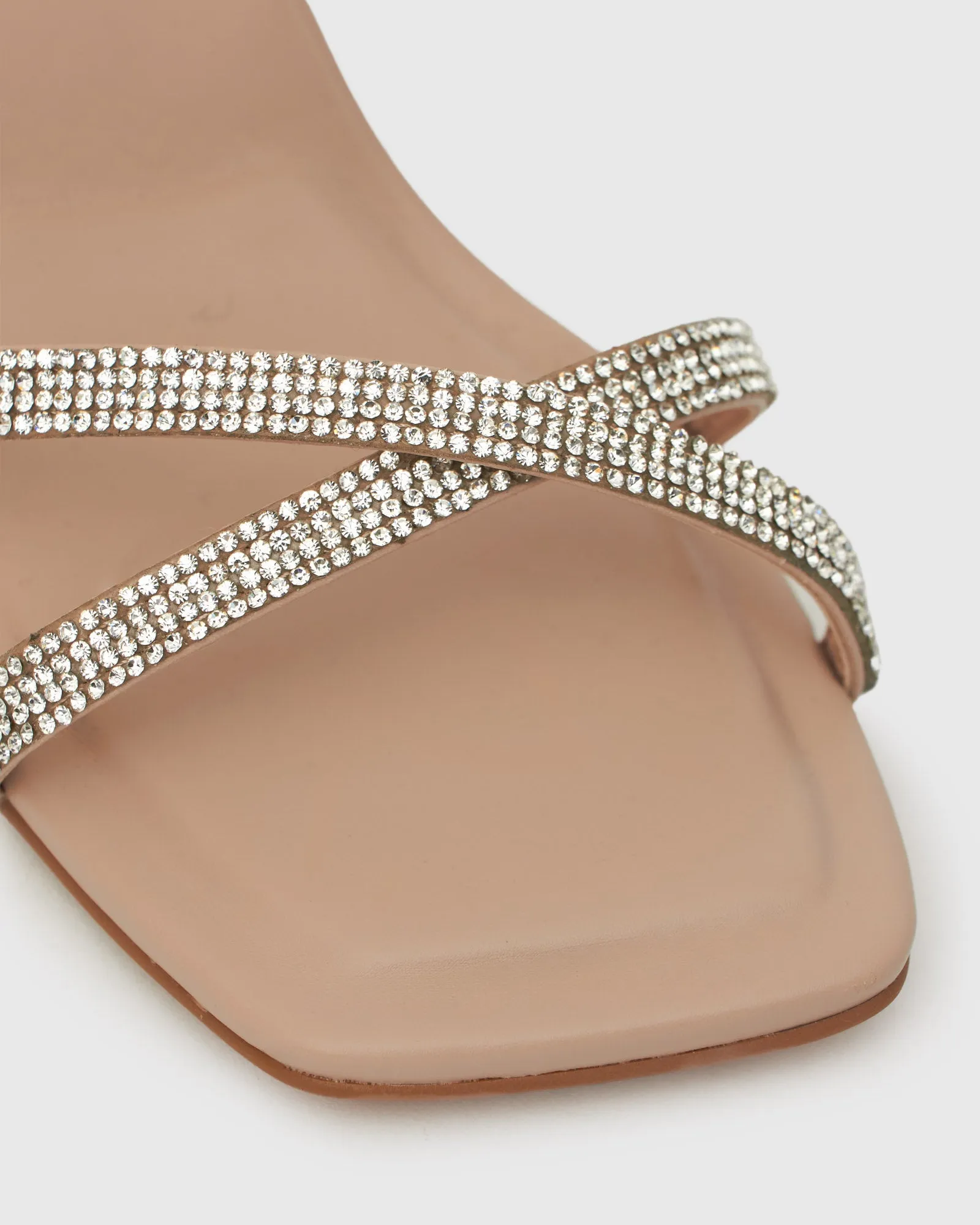 SWEET Square Toe Diamante Sandals