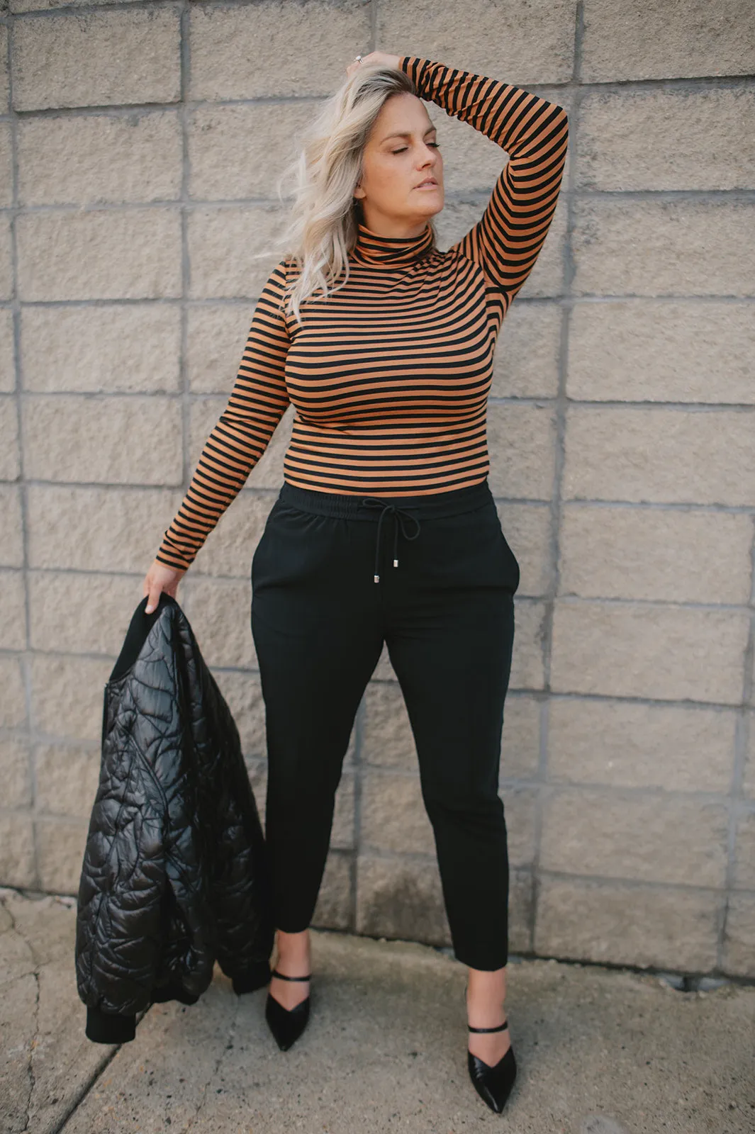 The Efinas Striped Turtleneck by Part Two - Argan Oil