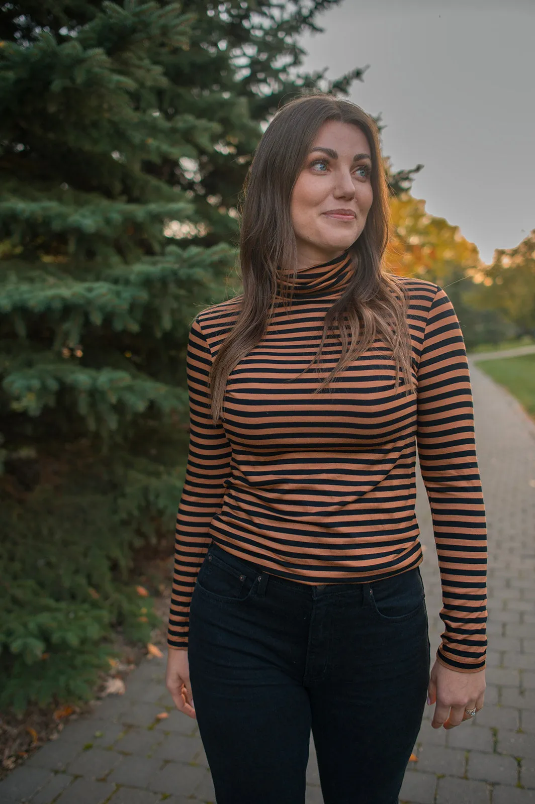 The Efinas Striped Turtleneck by Part Two - Argan Oil