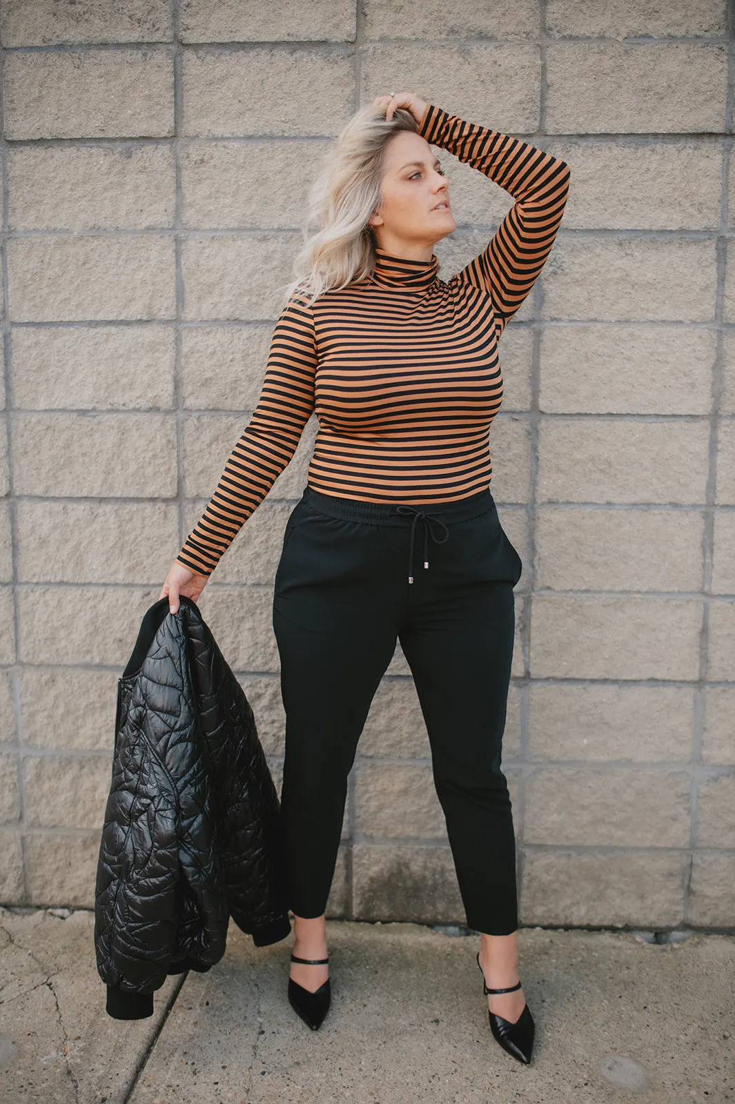 The Efinas Striped Turtleneck by Part Two - Argan Oil